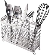 KESOL Utensil Holder Utensil Drying Rack Basket Holder with 3 Divided Compartments, Rust Proof