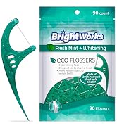 Brightworks ECO Sustainable Floss Picks - 270 Count - PFAS Free - Made in USA100% Post-Consumer R...