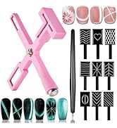 11Pcs Cat Eye Magnet Set for Nails Art, 5 in 1 Multifunction Nail Magnets for Cat Eye Gel Nail Po...
