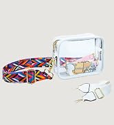 KlaOYer PVC Clear Crossbody Bags, Stadium Approved Transparent Shoulder Bag Handbag Small Square ...