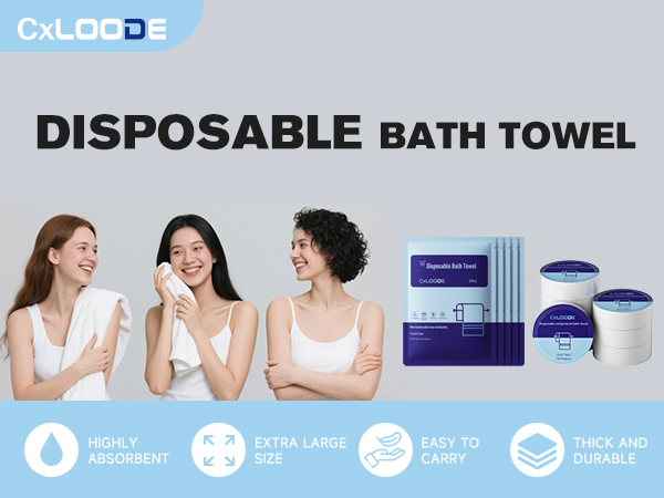 CxLoode Disposable Bath Towels and Compressed Bath Towels