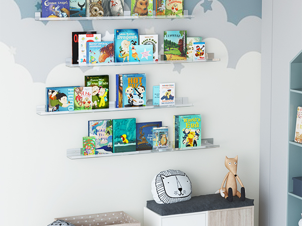 clear shelves for wall