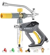M MINGLE Pressure Washer Gun with Mini Foam Cannon, Dual Connector Accessory, Undiluted Foam Blas...