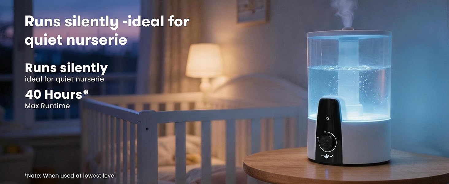 Runs silently -ideal for quiet nurserie