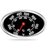 Black Oval Lid Thermometer Temperature Gauge Replacement for Nexgrill, Grill Master 720-0697, Cha...