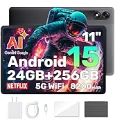 Blackview Android 15 Tablet with Gemini Ai, Android Tablet 11 inch with 24GB+256GB/2TB TF, 5G WiF...
