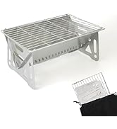 PHOJEWI Mini Portable Charcoal Grill, Small BBQ Tabletop Fire Pit for Camping Patio Outdoor, Stai...