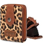 Montana West X Wrangler Leopard Credit Card Holder for Women Small Ladies Wallets Compact Rfid Ca...
