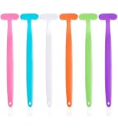 6 Pack Tongue Scraper, Plastic Tongue Cleaner Brush for Adults Tongue Scrubber for Better Breath ...