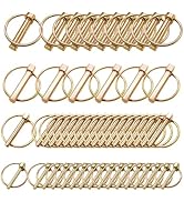 mankk 50PCS Heavy Duty Lynch Pin Assortment Kit Tractor Pins Linch Pins Ring Clips PTO Pin for Fa...