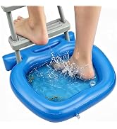 Fast Drain Inflatable Pool Foot Bath - 23.6" L x 20.4" W x 3.9"H Leak-proof Foot Wash Tray for In...