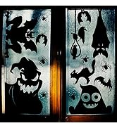 CCINEE Halloween Window Cling Sticker, 4 Sheet Giant Spooky Monster Silhouette Window Decal Scary...