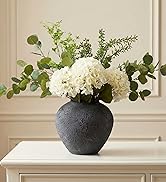 artificial hydrangea flowers with greenery arrangement modern home decor