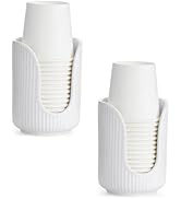 ABRUTY Bathroom Cup Dispenser, 3oz-4oz Ceramic Paper Cup Holder, Small Countertop Mouthwash Dixie...