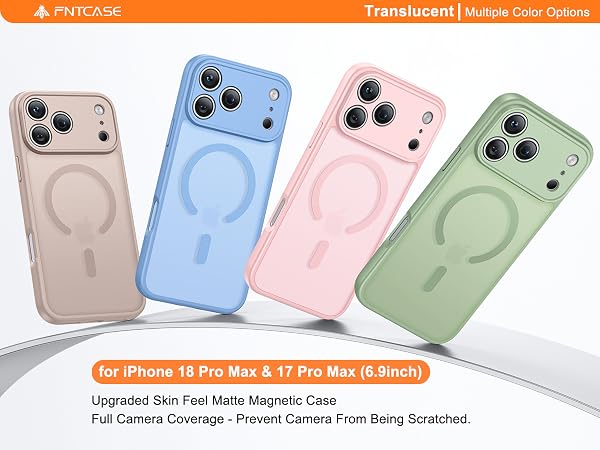 FNTCASE for iPhone 17 Pro-Max Case: Translucent Slim Matte Cover Compatible with MagSafe