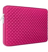 RAINYEAR 14 Inch Laptop Sleeve Diamond Foam Shock Resistant Neoprene Padded Case Fluffy Lining Zi...