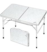 Sportneer Camping Table: Adjustable Height Small Folding Table 35.4