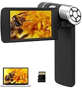 LINKMICRO LM203 4" Handheld Digital Microscope with Screen, 200X Portable Microscope for Adults, ...