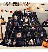 Womens Girls, Spooky Holiday Flannel Lap Blankets Soft Coraline Reading Blanket for Book Lovers, ...