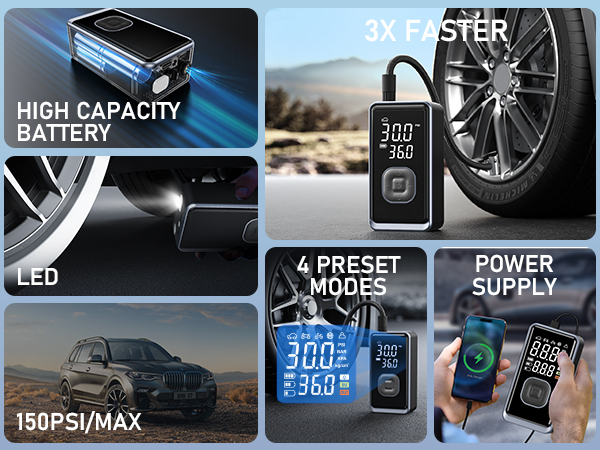 Tire Inflator Portable Air Compressor