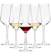 OUWO Wine Glasses Set of 6, 13.5oz Red White Wine Glasses,Lead-free Long Stem Wine Glasses for Ho...
