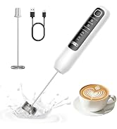 DREO BaristaMaker Nano Handheld Milk Frother Wand Coffe Frother | 4-Modes for Latte Art Microfoam...