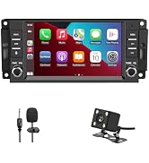 Car Stereo for Jeep Wrangler JK Radio 2007-2018 Chrysler Dodge Ram 1500 with Wireless CarPlay & A...