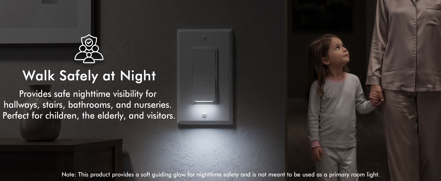SOZULAMP Illuminated Light Switch, Single Pole, White, 15A 125V, 4 Pack