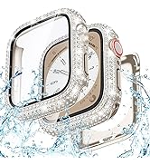 Goton 2 in 1 Waterproof Bling Case for Apple Watch 40mm Screen Protector SE (2nd Gen) Series 6 5 ...
