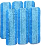 INFICRIME 6 Pack Microfiber Cleaning Pads for Bona Mop, Reusable Microfiber Mop Pads for 18 Inch ...