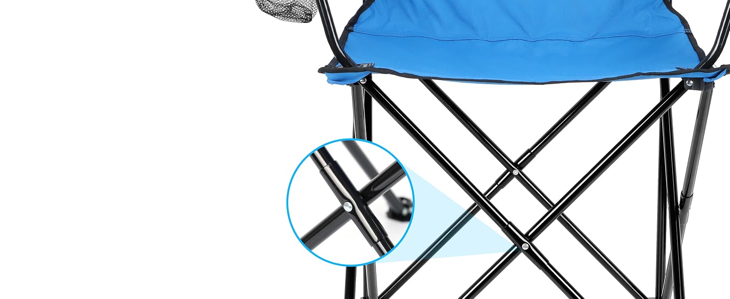 This large camp chairs made of thickened steel pipe and fixed by strong nails