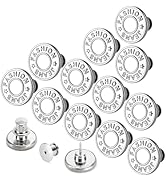 ZENGLU 12 Sets 17mm Replacement Jean Buttons, No Sew Button Detachable Pants Button, Removable Ad...