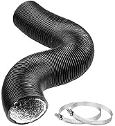 YIJUHOU 4 Inch 5 Feet Dryer Vent Hose, Flexible Aluminum Air Ducting for HVAC Ventilation, Fan Fi...