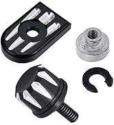 Amazicha Black Stainless Steel Fender Rear Seat Bolt Nut Tab Screw Mount Knob Cover 1/4"-20 Threa...