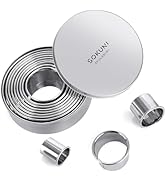 12-Piece 304 Stainless Steel Biscuit Cutter Set - Round Cookie Cutters for Baking (1/2/3/4/5 Inch...