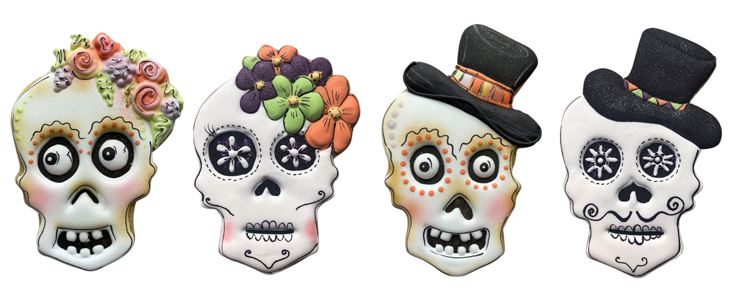 Decorated Skull set cookies by J.Cookies.