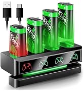 BRHE Charger for Xbox One Controller Battery Pack,4x5200mWh Rechargeable Battery Pack for Xbox On...