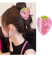 Strawberry Hair Claw Clips for Women, 1 Pack Summer Fruit Hair Clips Non-Slip Hair Jaw Clamp Clip...