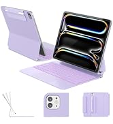 RAYMCRAFT Keyboard Case for iPad Pro 13'' (M5/M4), Magnetic Floating Stand | 11-Color Backlit, Pe...