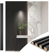 Art3d Slat Wood Wall Paneling for Interior and Ceiling Decoration - Pack of 4pcs + 1pc End-Trim, ...