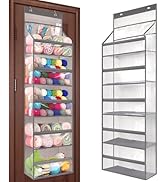 Katech Hanging Yarn Storage Organizer, Large Capacity Knitting Organizer Storage with 5 Transpare...