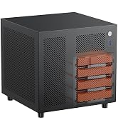 Mini ITX NAS Case, 4 Hot-Swap 3.5 HDD Bay NAS PC Chassis, Supports SFX/SFX-L/Flex PSU & 120mm Fan...