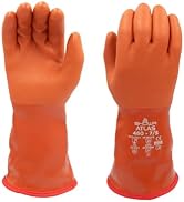 SHOWA Atlas 460 Fully Coated Insulated PVC Chemical Resistant Winter Safety Glove with Cotton/Acr...