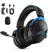 Motast 2.4GHz Wireless Gaming Headset for PC PS5 PS4 Switch,100Hrs, BT6.0 | 7.1 Surround Sound Ga...
