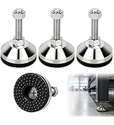 4 Pack Heavy Duty Leveling Feet, M12 Thread Adjustable Furniture Levelers with 2.36" Black Diamet...