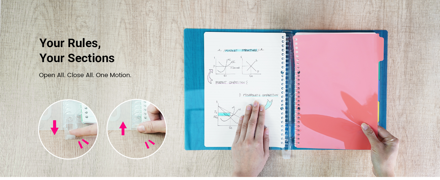 notebook with divider