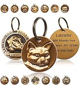 FYNIGO 3D Pattern Dog Cat Tags Engraved for Pets,Custom Pet Name ID Tag Personalized with 53 Excl...