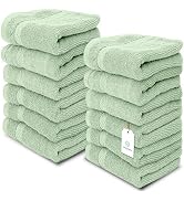 White Classic Luxury Washcloths for Bathroom-Hotel-Spa-Kitchen-Set - Circlet Egyptian Cotton - Hi...