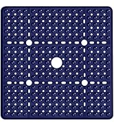 Naoloture Large Navy Blue Square Shower Mat Non Slip 27 x 27 Inch, Soft Bath Mat Tub Mat for Insi...