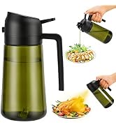 Aovdy Olive Oil Sprayer for Cooking, 2 In 1 Glass Oil Dispenser 16oz- 470ml Premium Spray Bottle ...